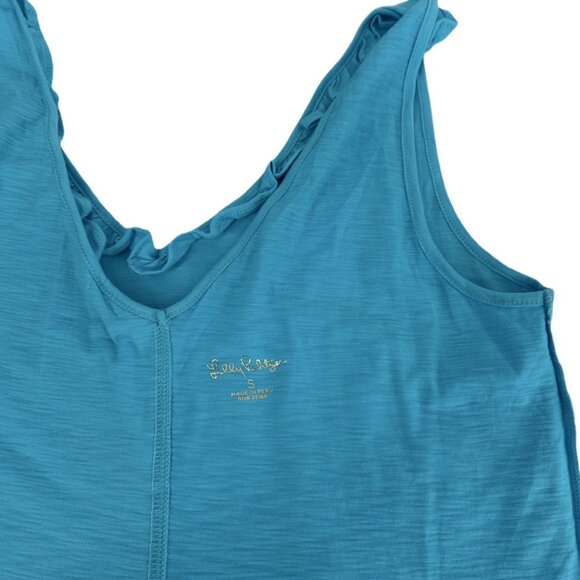 NWOT Lilly Pulitzer Gigi Ruffle Tank Top Lunar Blue Size Small - Picture 5 of 9